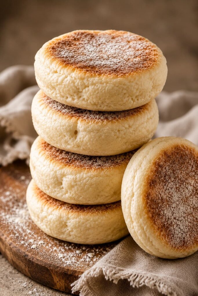 Stack of fresh English Muffins