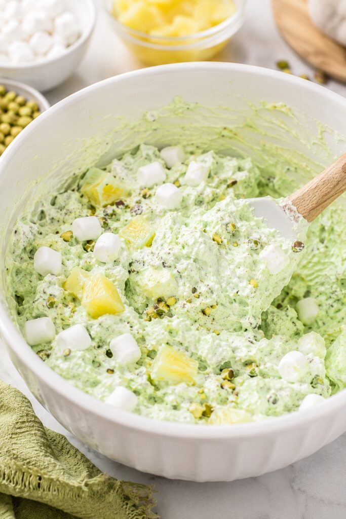 Watergate Salad Mixing Step