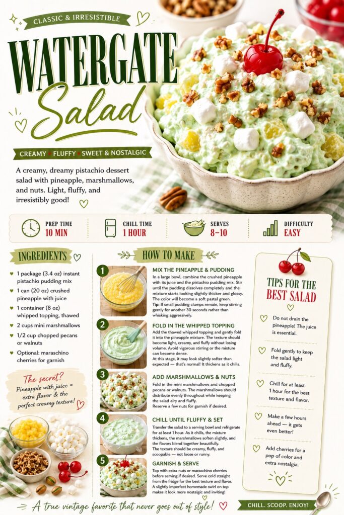 Watergate Salad Recipe Card