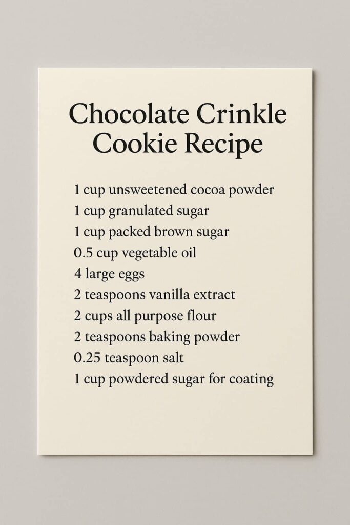 Chocolate Crinkle Cookie Recipe