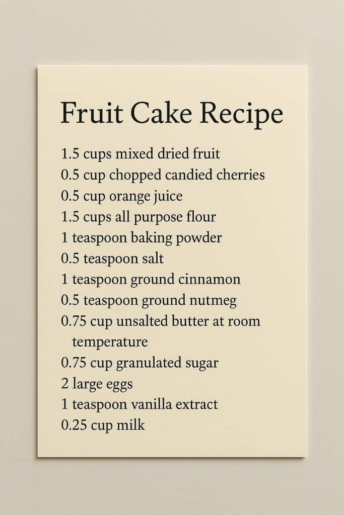 Fruit Cake Recipe