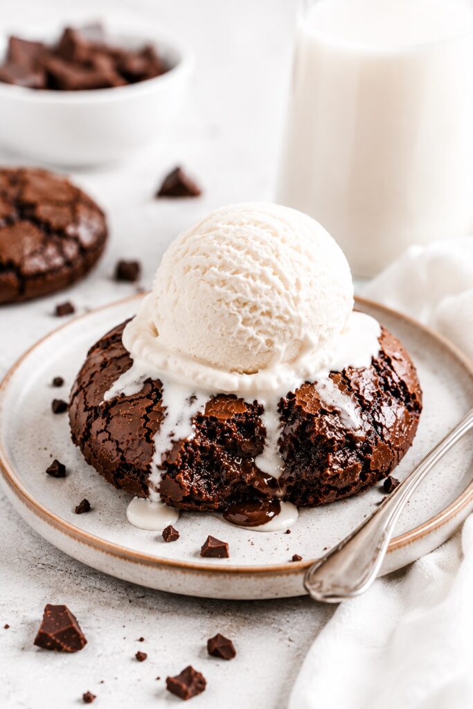 Brownie Cookies served with Ice Cream