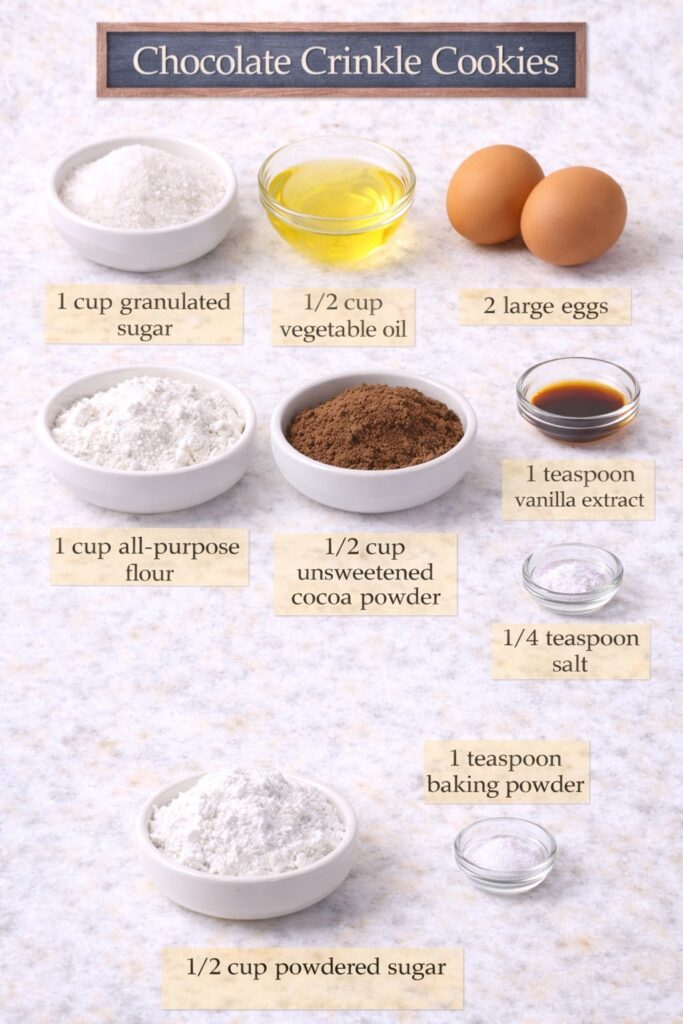 Chocolate Crinkle Cookies Recipe Ingredients