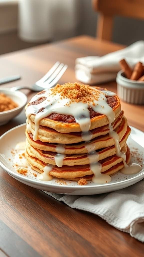 cinnamon roll pancakes