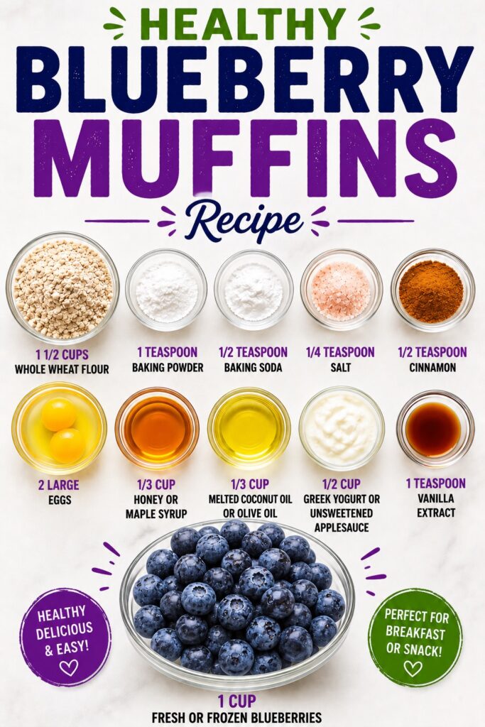 Healthy Blueberry Muffins Ingredients