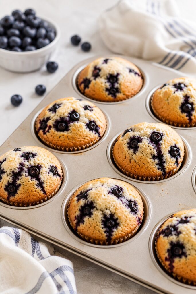 Fresh Baked Healthy Blueberry Muffins