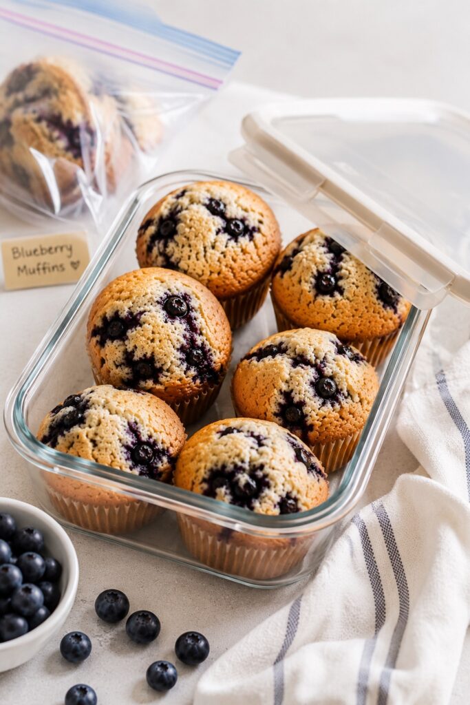 How to store Healthy Blueberry Muffins