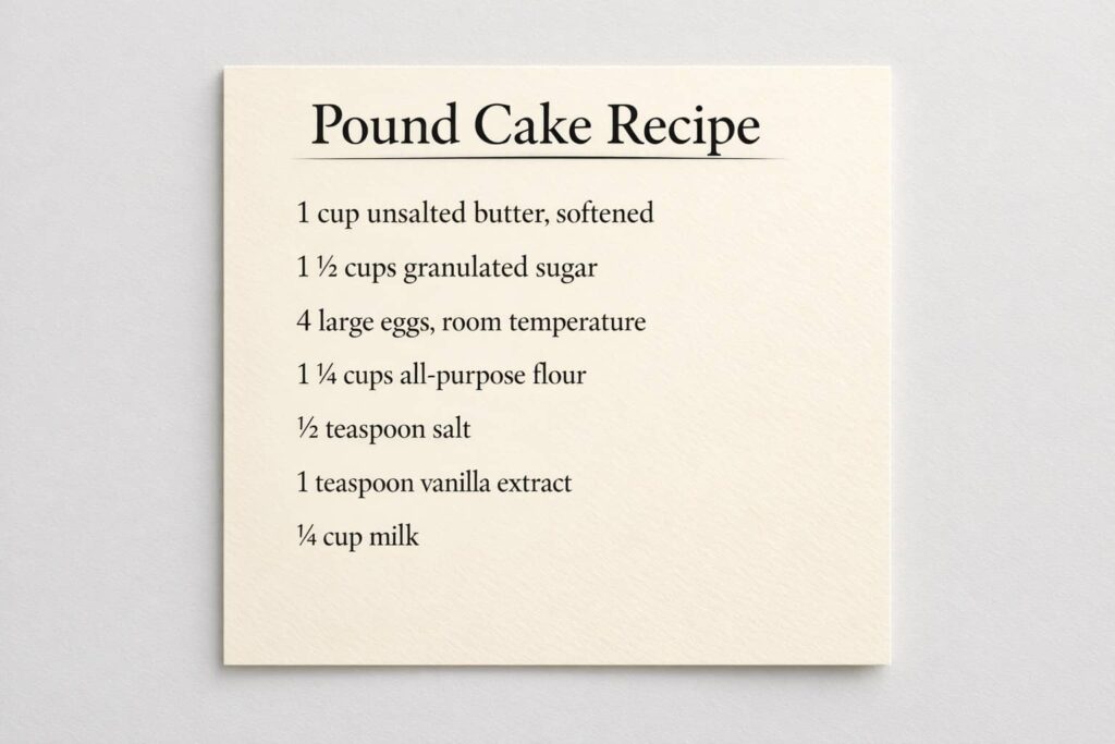 Pound Cake Recipe