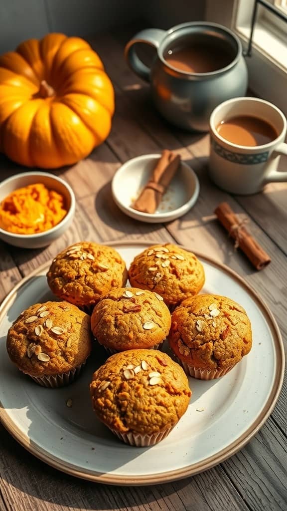 pumpkin oatmeal muffins