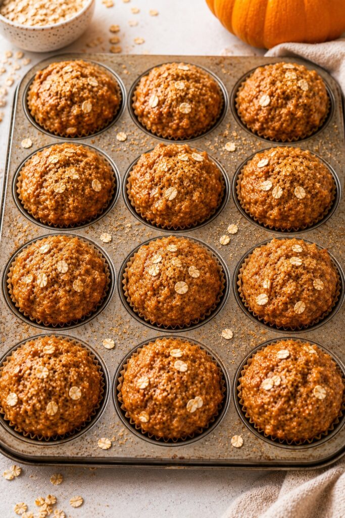 Pumpkin Oatmeal Muffins Fresh Baked