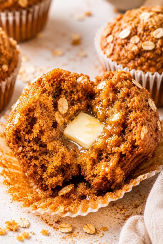 pumpkin-oatmeal-muffins-melting-butter