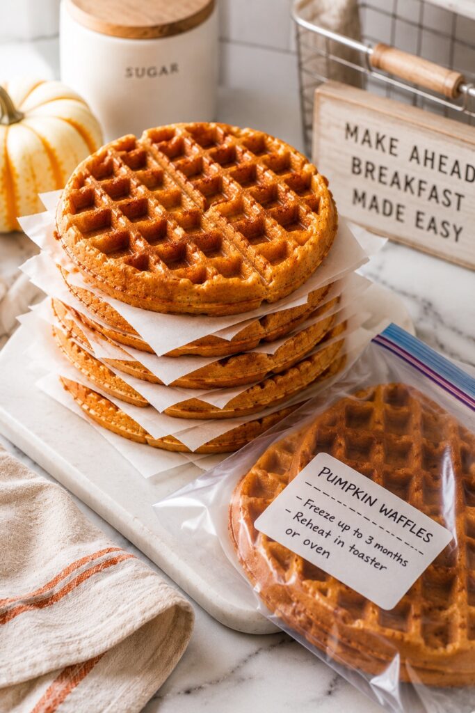 Pumpkin Waffle Recipe Storage