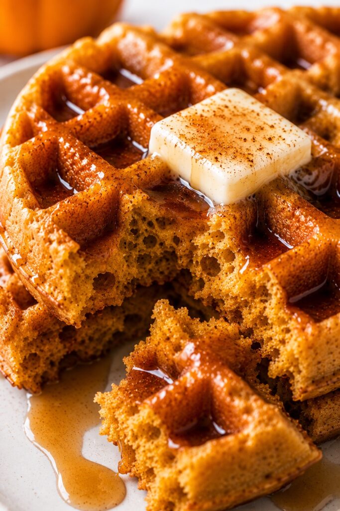 Pumpkin Waffles Texture Close-up