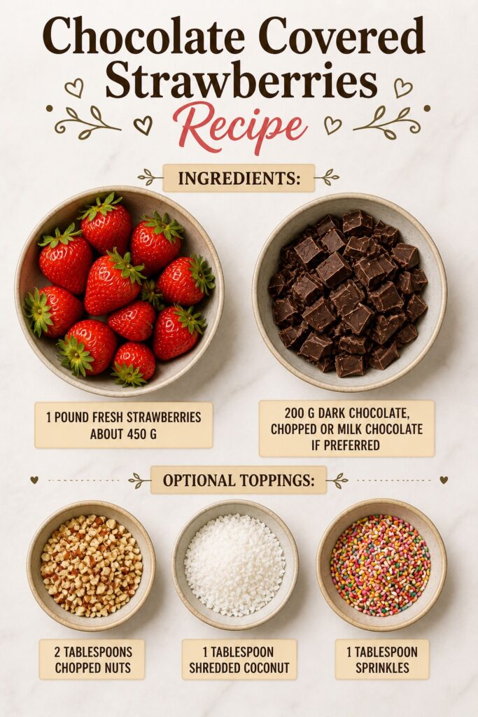 Chocolate Covered Strawberries Ingredients