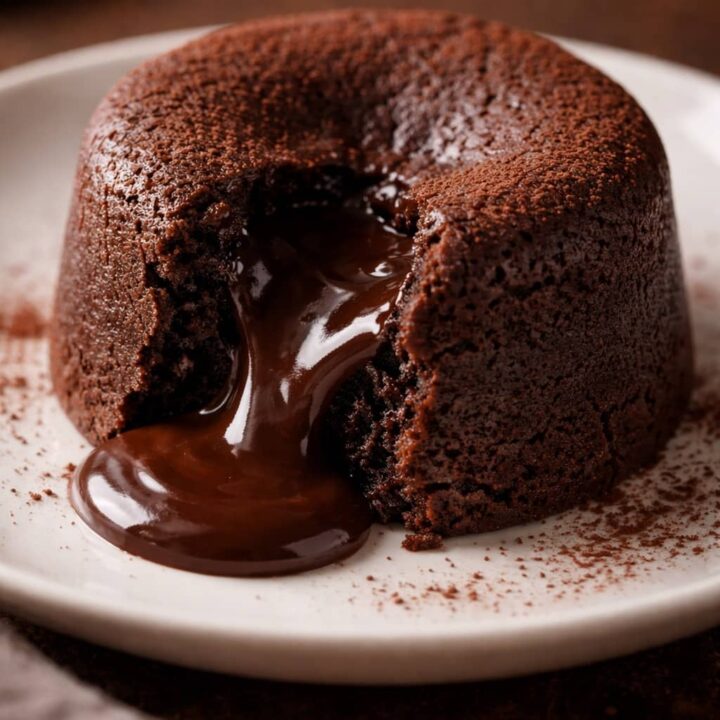 chocolate lava cake with gooey chocolate center
