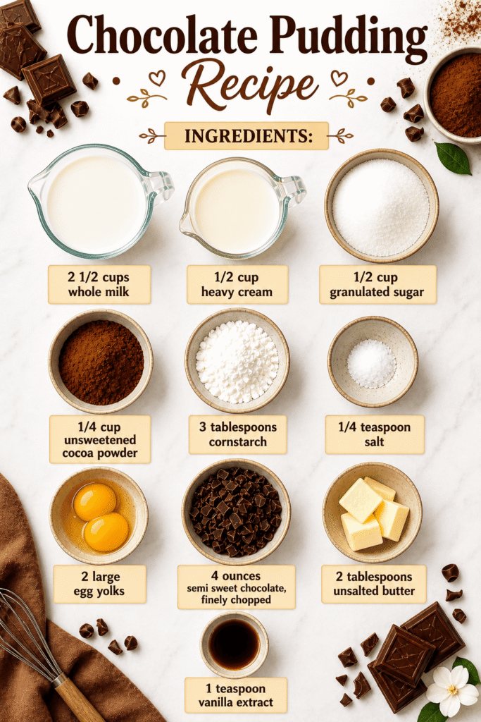 Chocolate Pudding Recipe Ingredients
