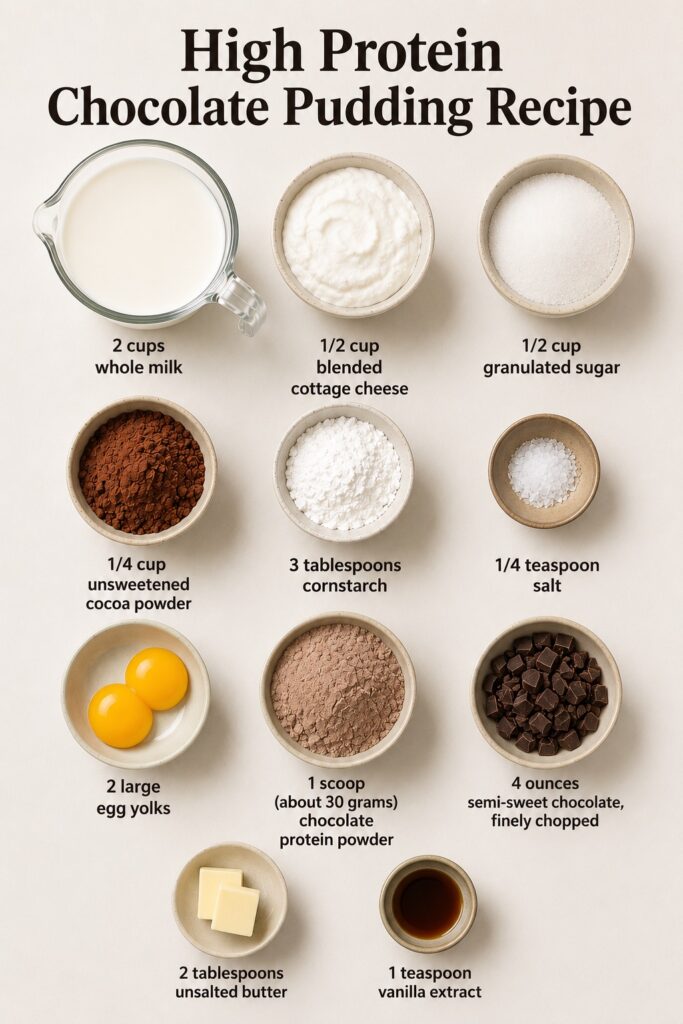 High Protein Chocolate Pudding Ingredients