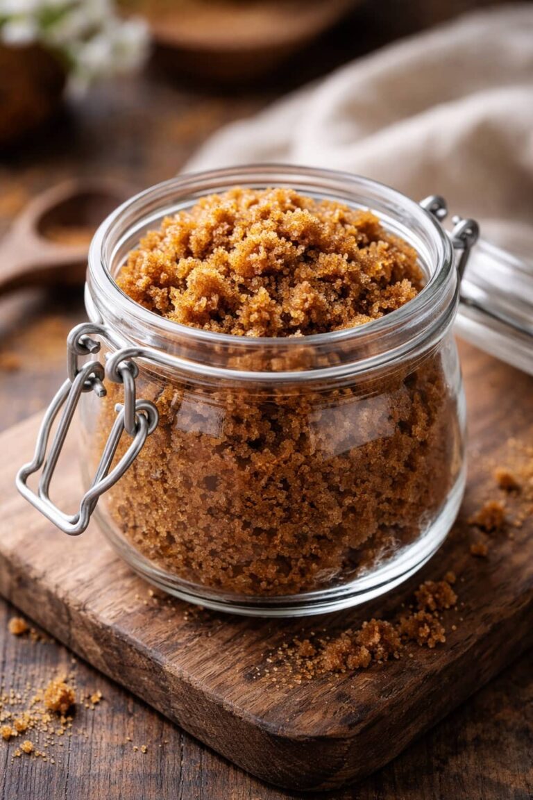 Homemade brown sugar made with white sugar and molasses