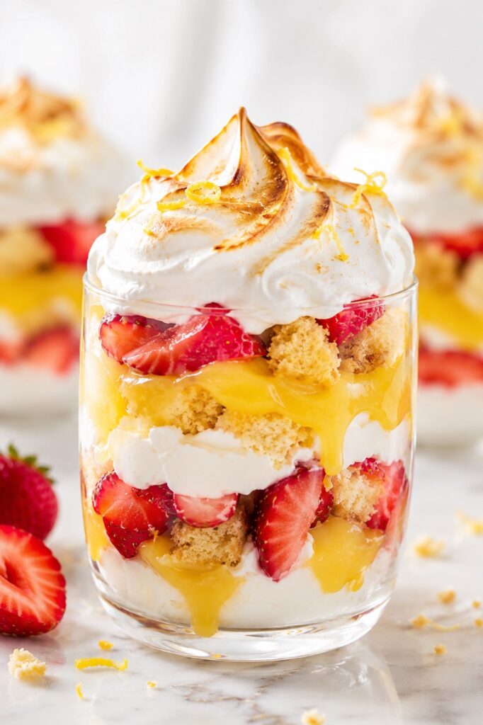 Lemon Meringue Strawberry Shortcake Cups Lemon Meringue Strawberry Shortcake Cups Easy Layered Dessert