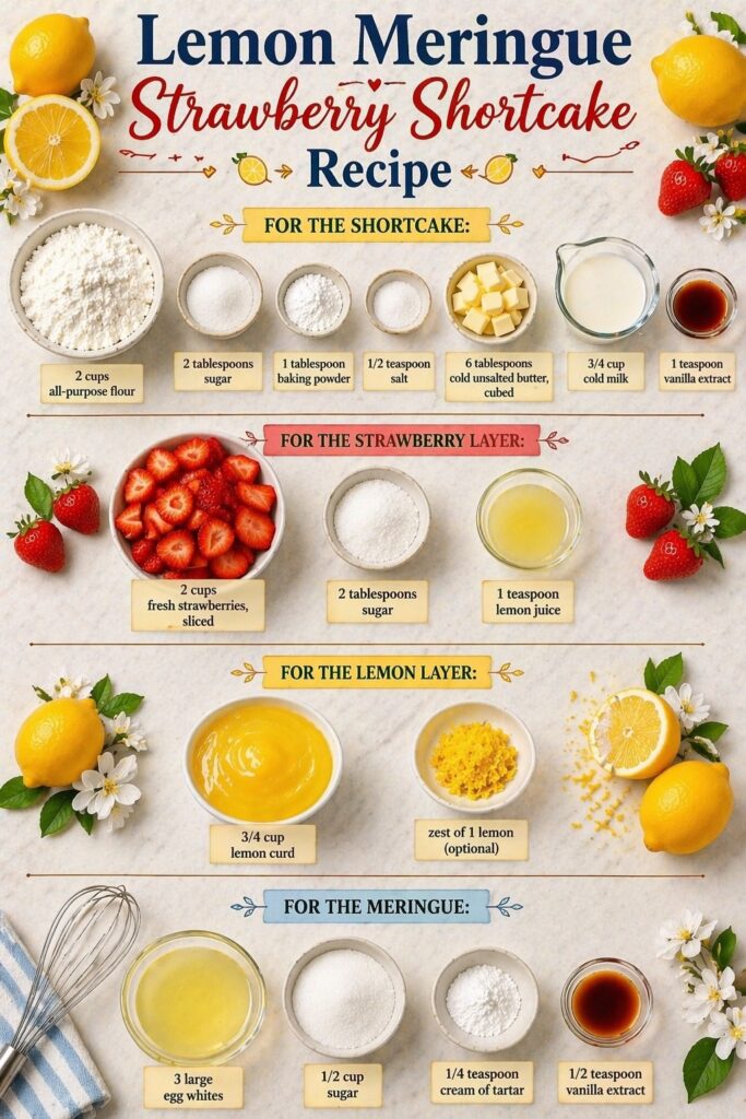 Lemon Meringue Strawberry Shortcake Recipe ingredients