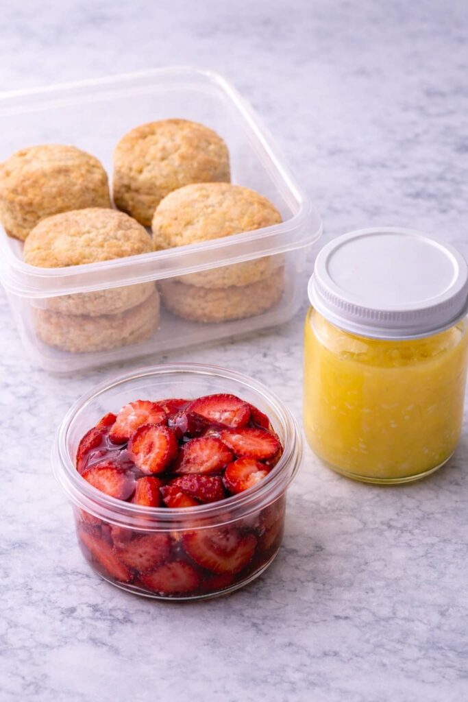 How to store lemon meringue strawberry shortcake components storing lemon meringue strawberry shortcake components including shortcakes strawberries and lemon curd