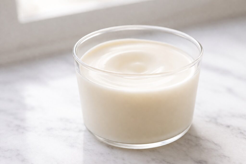 Perfect Panna Cotta Soft Set Texture Perfectly set panna cotta with soft jiggle showing delicate creamy texture