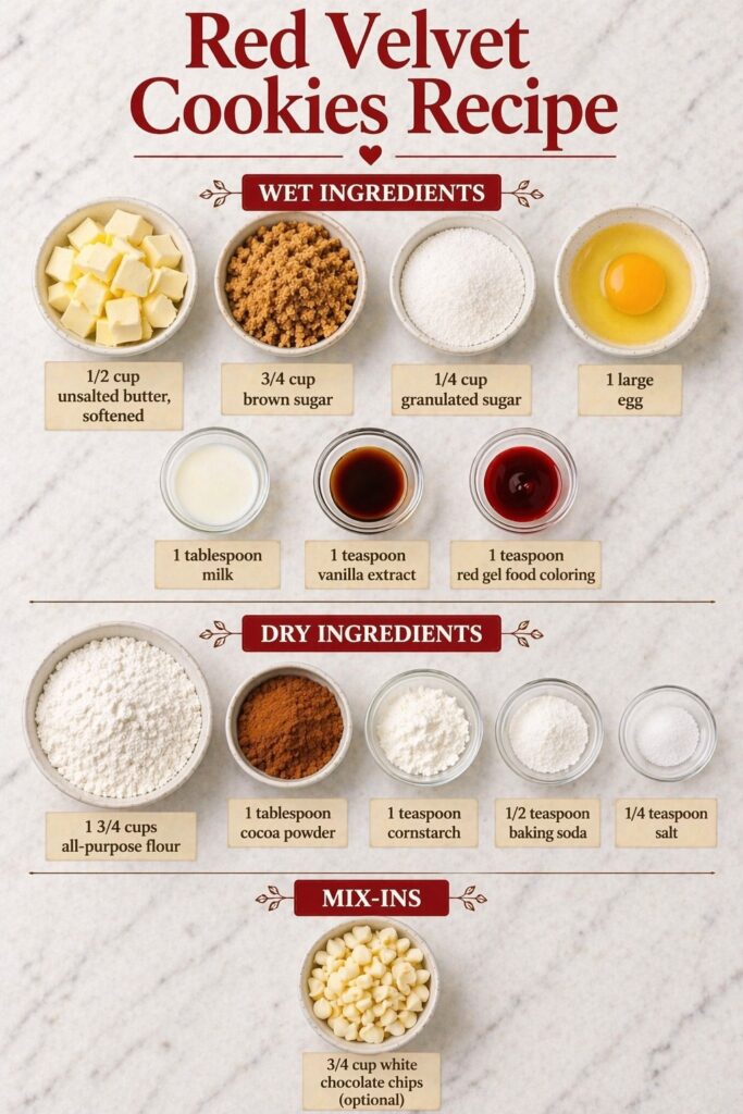 Red Velvet Cookies Recipe Ingredients