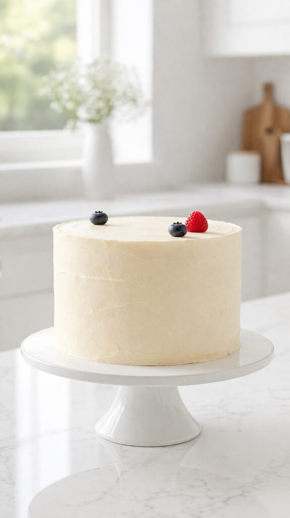 Minimal Elegant Cake Design Minimal vanilla cake with simple berry decoration