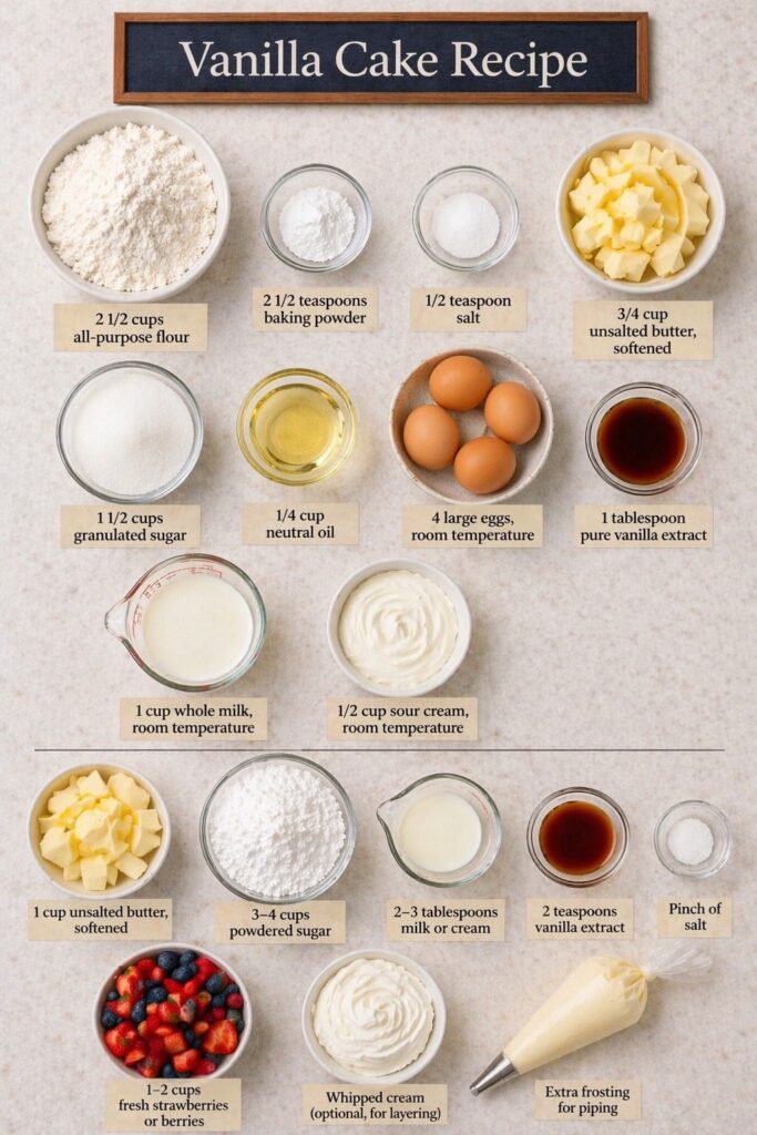 Vanilla Cake Recipe Ingredients
