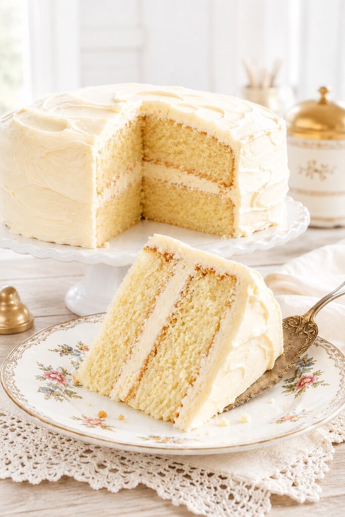 Vanilla Cake Vintage Retro Homemade Cake