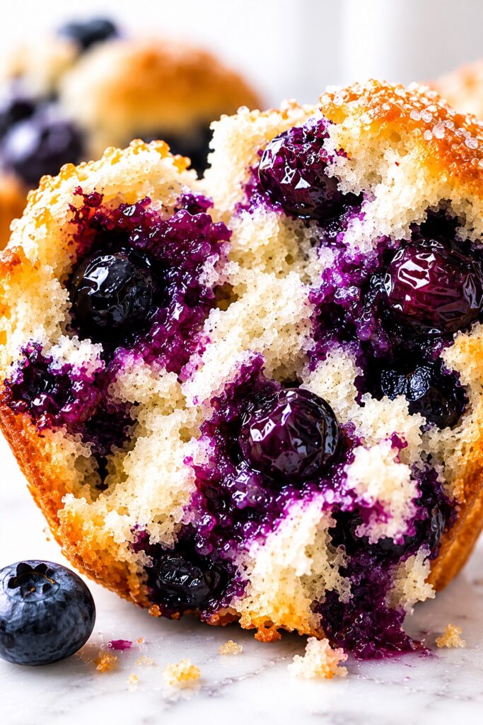 Blueberry Muffins interior Texture Close-up