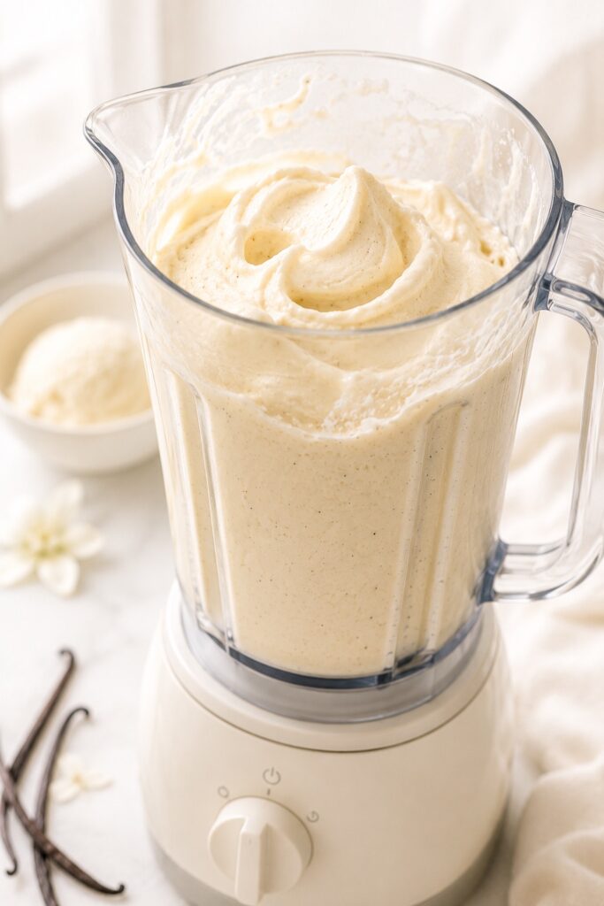 Blending Cottage Cheese Ice Cream Ingredients