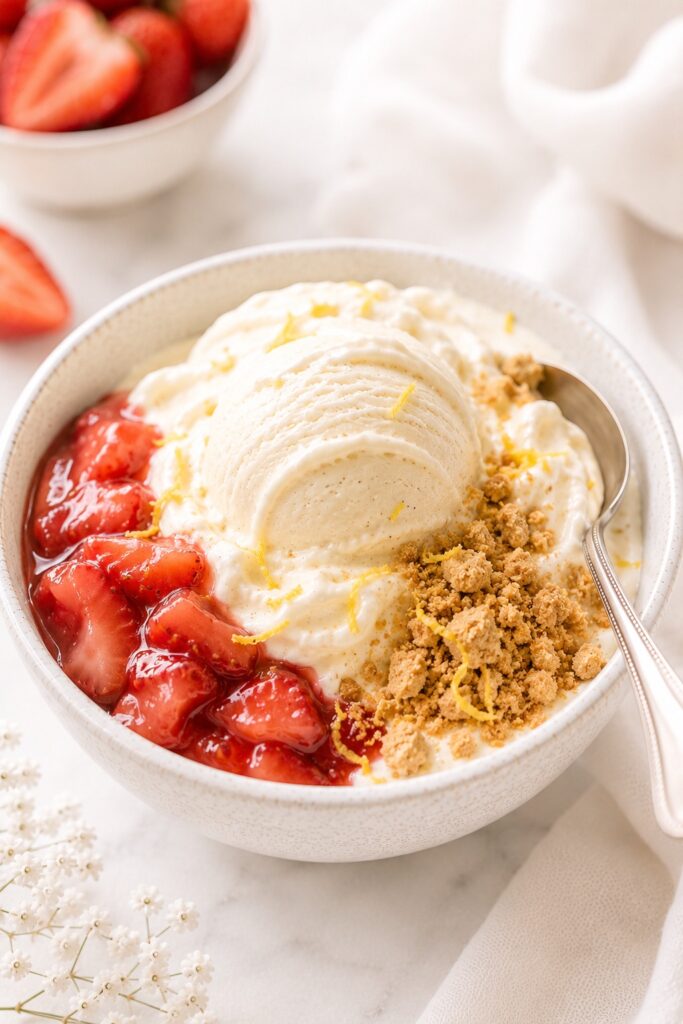 Cottage Cheese Ice Cream Cheesecake Inspired Serving