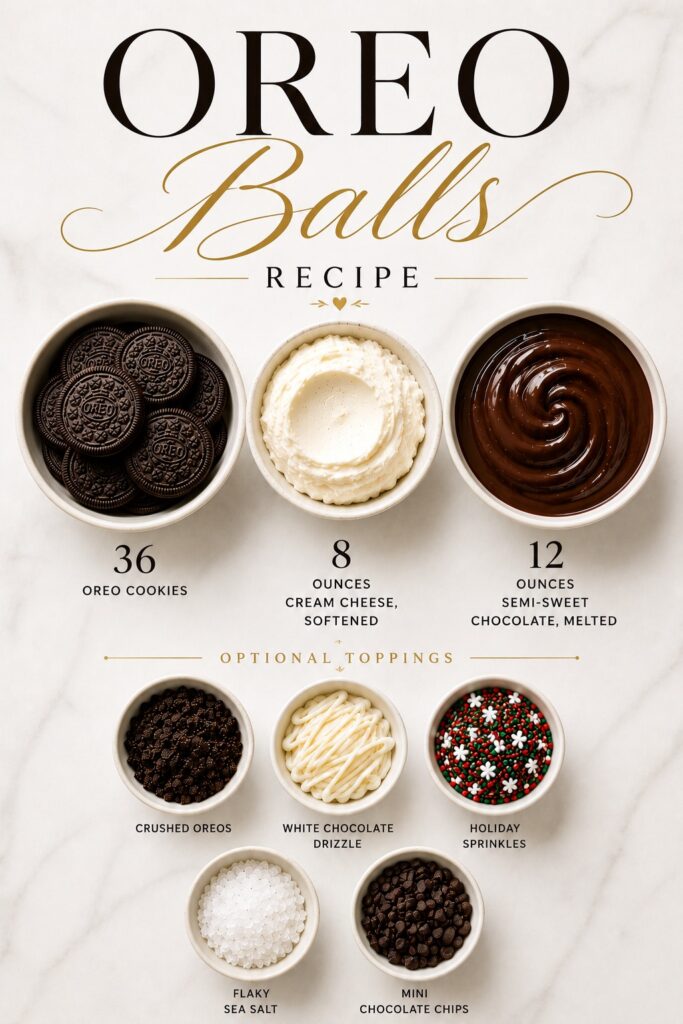 Oreo balls Ingredients