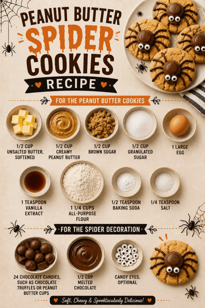Peanut Butter Spider Cookies Ingredients