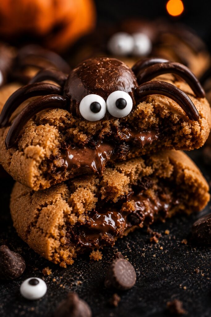 Peanut Butter Spider Cookies Texture Close-up