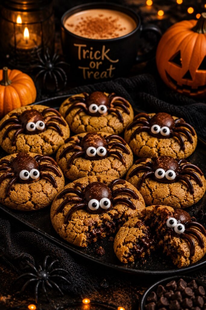 Peanut Butter Spider Cookies Serving Tray