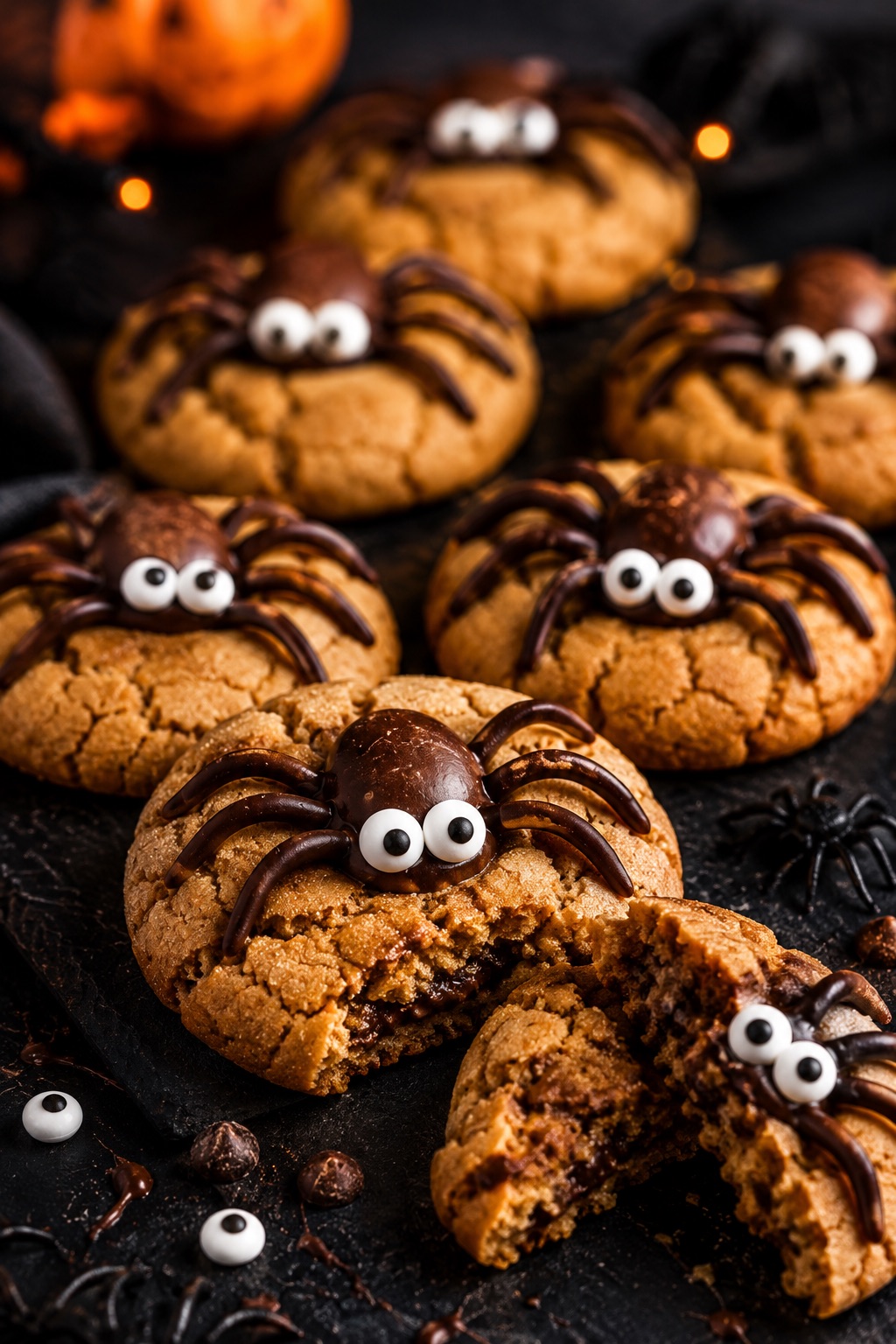 Peanut Butter Spider Cookies