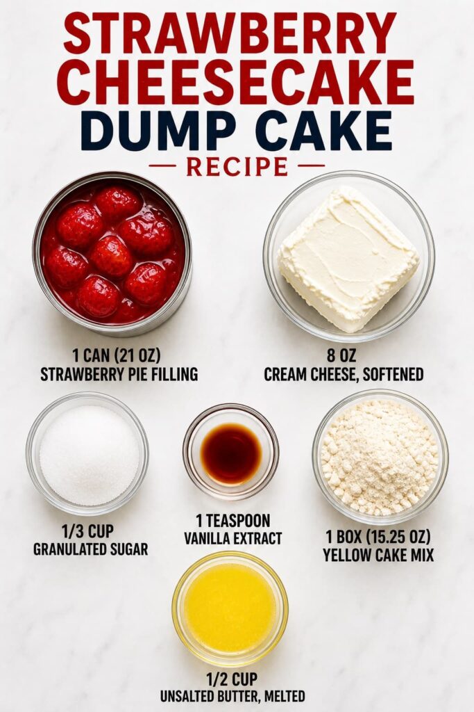 Strawberry Cheesecake Dump Cake Ingredients
