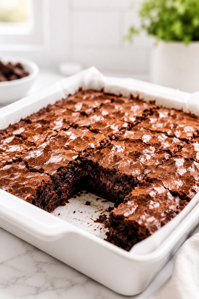 sweet potato brownies tray fresh out of the oven