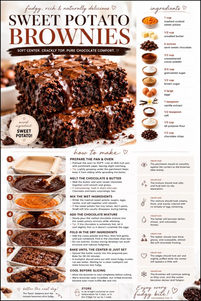 sweet potato brownies recipe card