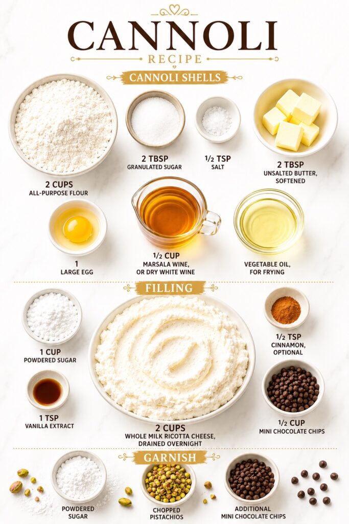 Cannoli Ingredients