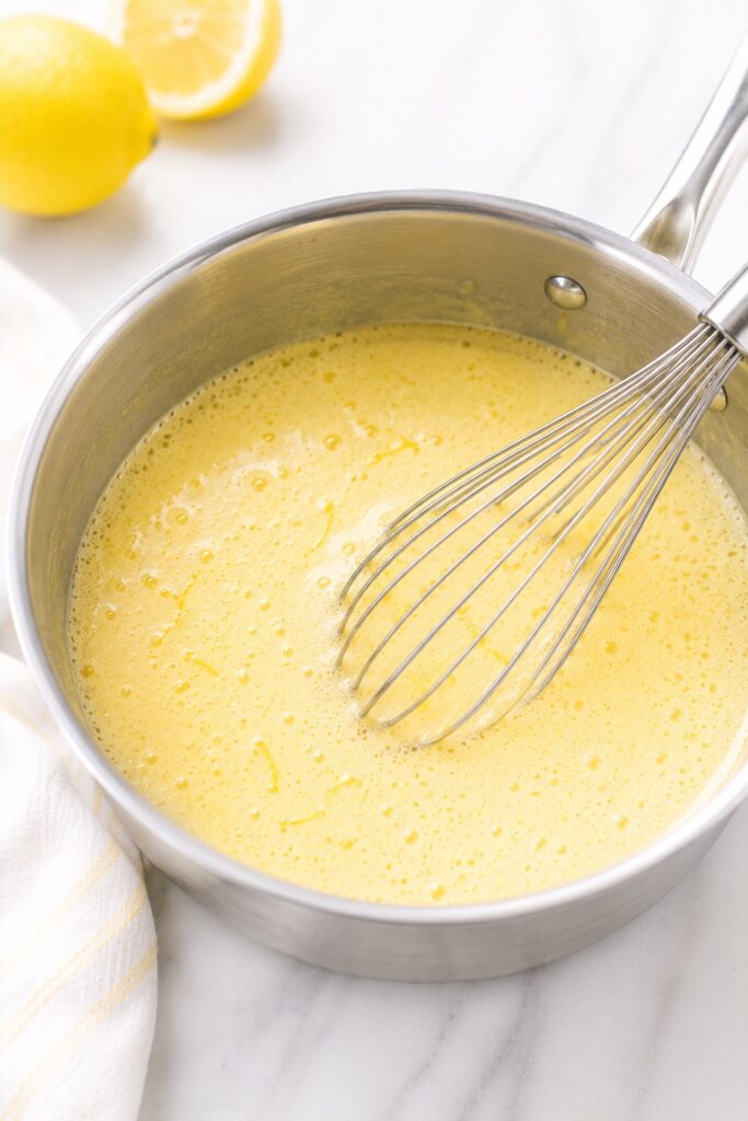 Combining Ingredients for Lemon Curd