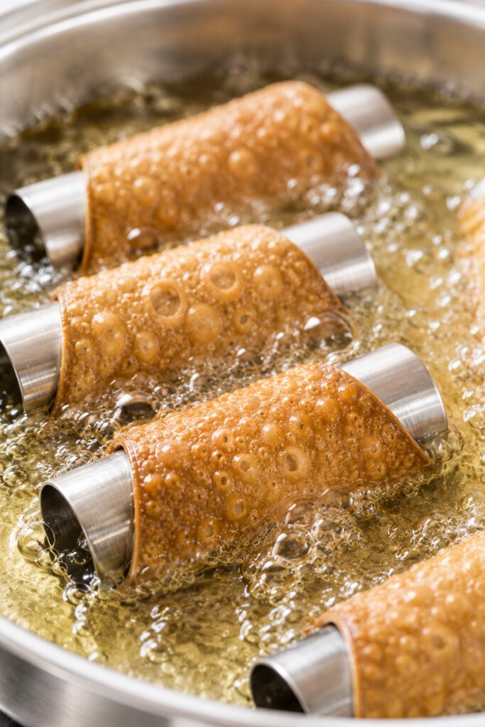 Frying Cannoli