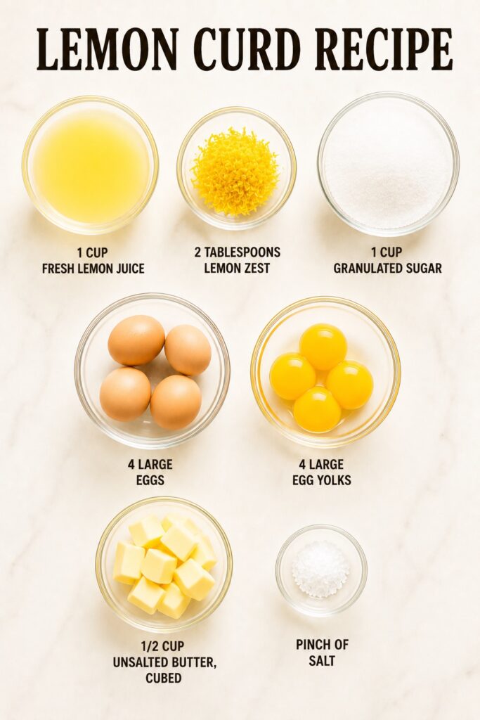 Lemon Curd ingredients