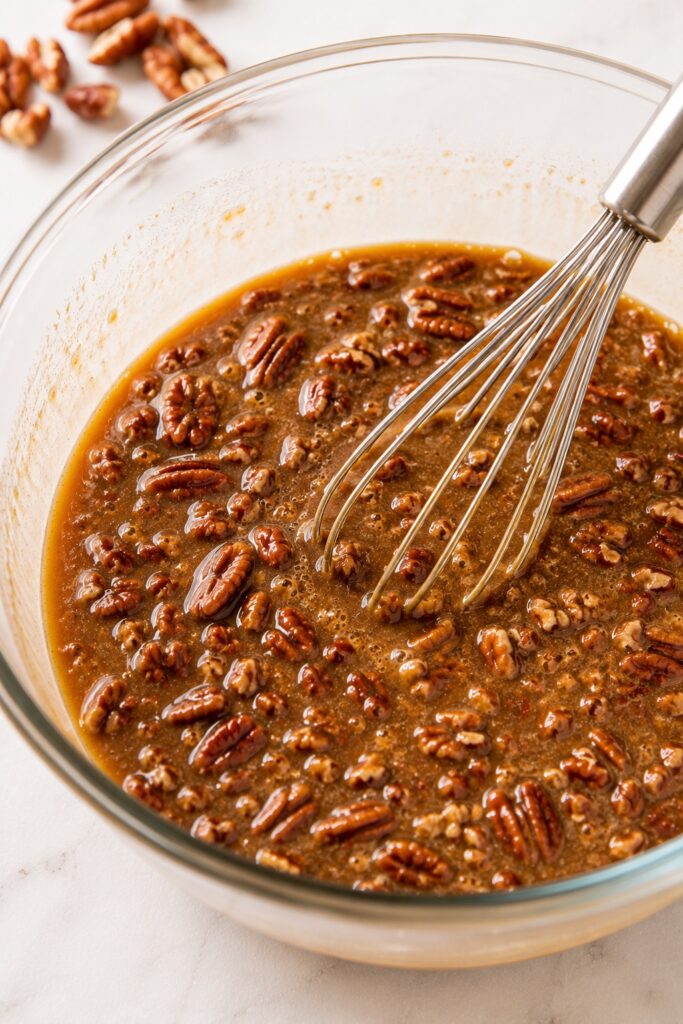 Pecan Pie Dump Cake Filling Texture