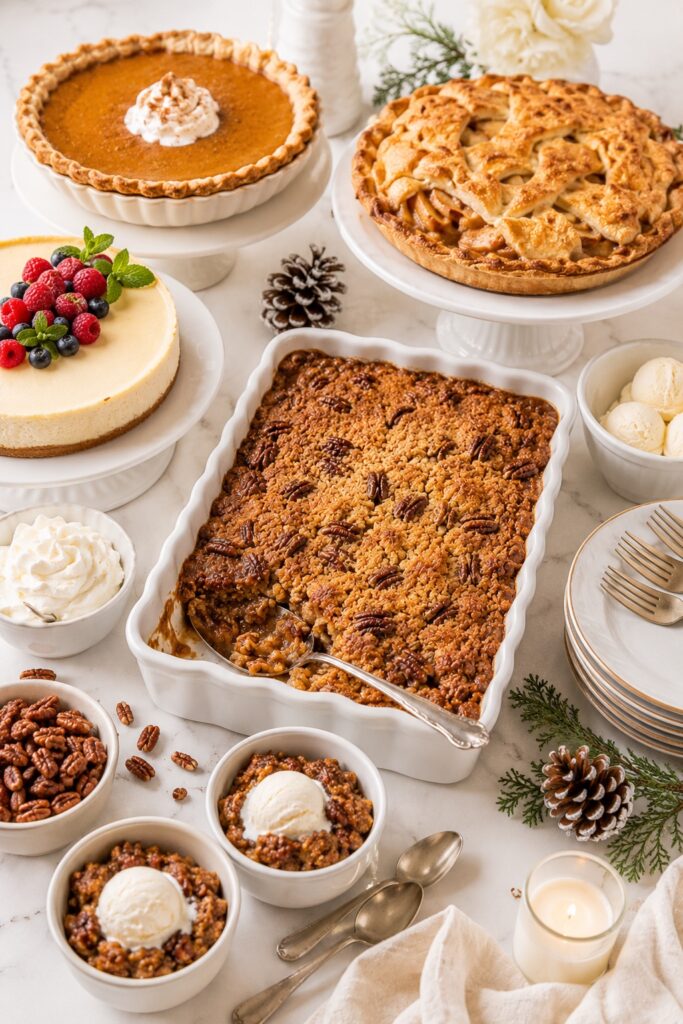 Pecan Pie Dump Cake Holiday Dessert Table