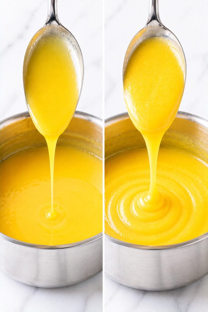 Thin vs perfect lemon curd