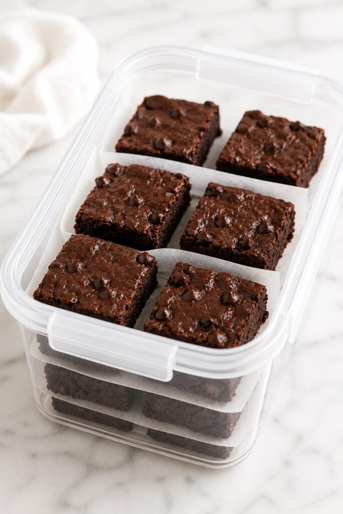 Black Bean Brownies Storage