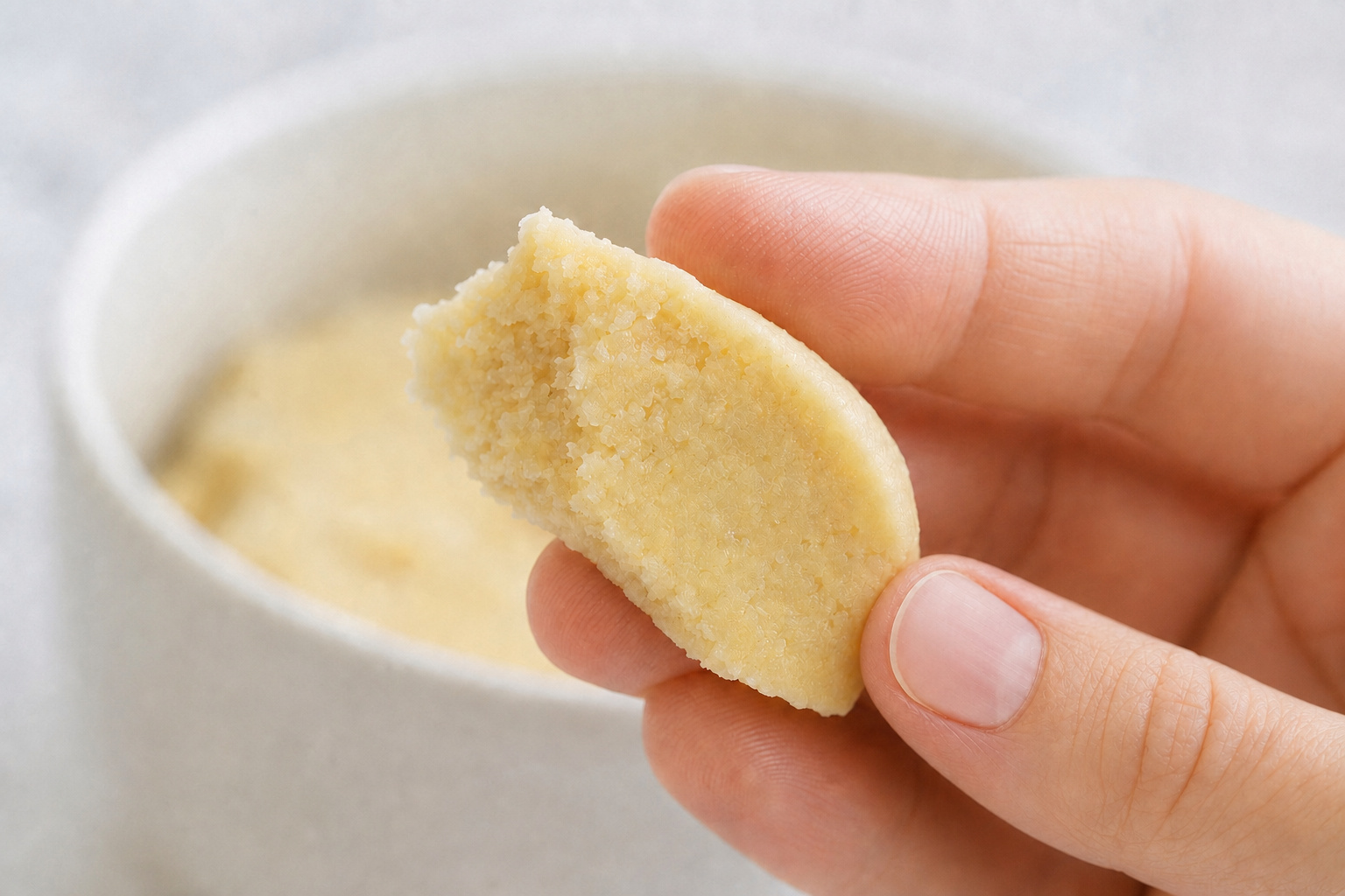 Cake pop mixture holding together smoothly during the compression test